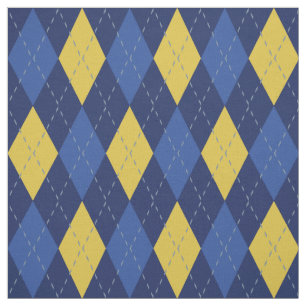 Tissu Motif de Jacquard bleu et jaune or de la Marine