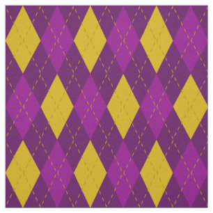 Tissu Motif de Jacquard jaune pourpre et or