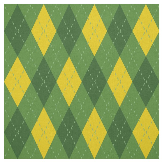 Tissu Motif de Jacquard vert et jaune (Échantillon)