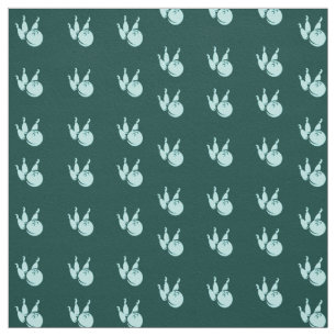 Tissu motif de jeu de quilles turquoise
