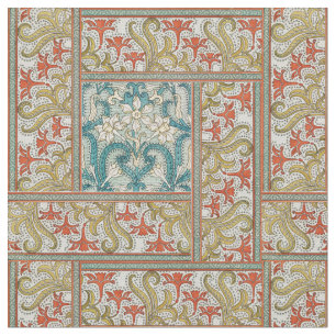 Tissu Motif de jonquilles Art nouveau vintage Verneuil