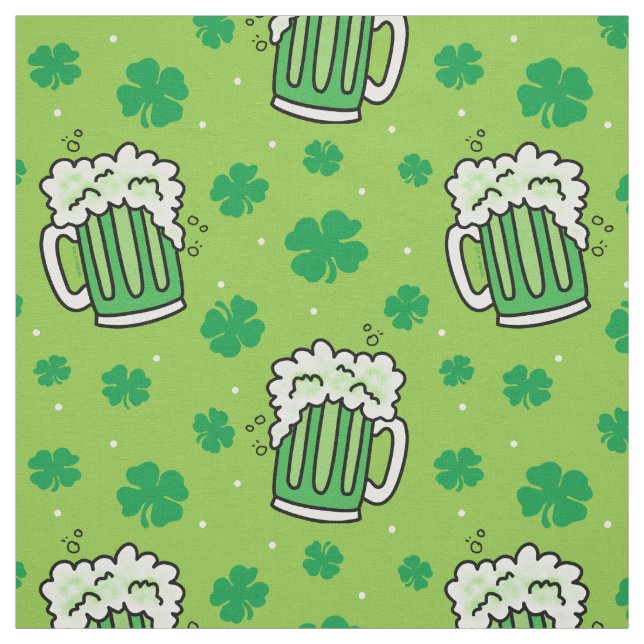 Tissu Motif de la bière verte de la Saint Patrick (Échantillon)
