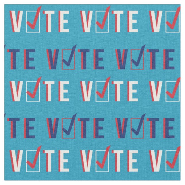 Tissu motif de la coche de vote turquoise (Fermer)