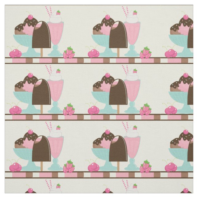 Tissu Motif de la crème glacée douce (Échantillon)