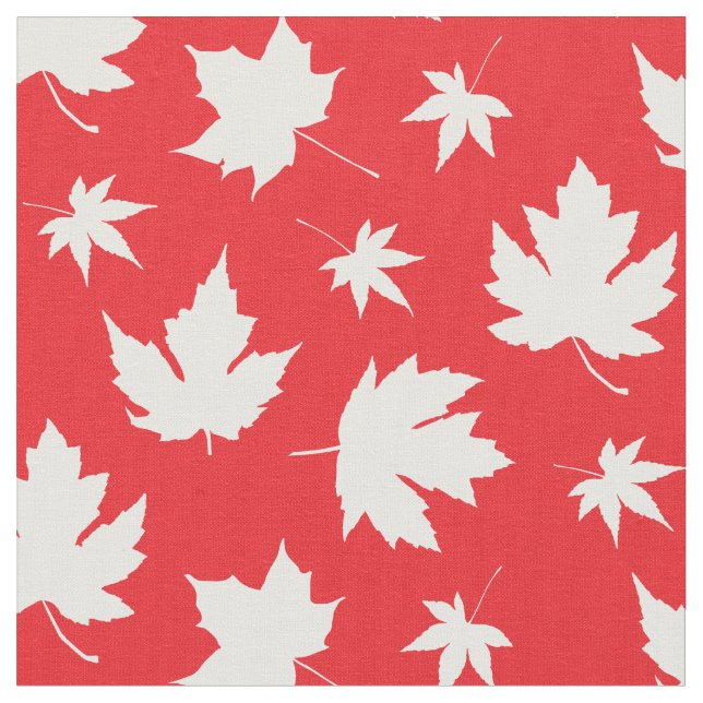 Tissu Motif de la feuille d'érable blanche de la fête du (Fermer)