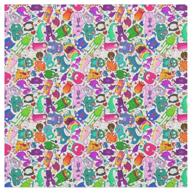 Tissu Motif de la ménagerie Monster (Fermer)