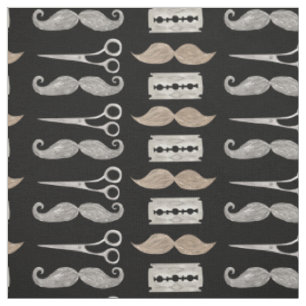 Tissu Motif de la moustache d'eau Barber Shop par Yard