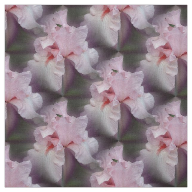 Tissu Motif de la nature Iris à poils roses (Échantillon)