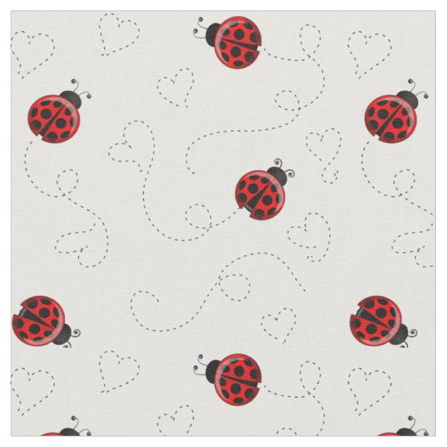 Tissu Motif de la piste cardiaque de Red Ladybug (Fermer)