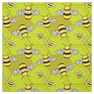 Tissu Motif de la ruche d'abeille au miel mignon