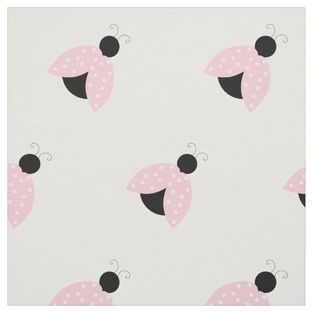 Tissu Motif De Ladybugs, Mignons Ladybugs, Pink Ladybugs (Échantillon)