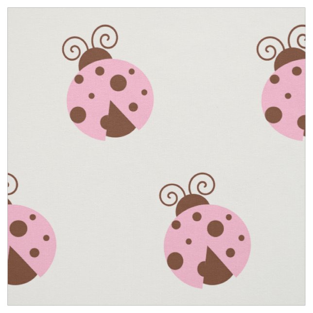 Tissu Motif De Ladybugs, Mignons Ladybugs, Pink Ladybugs (Échantillon)