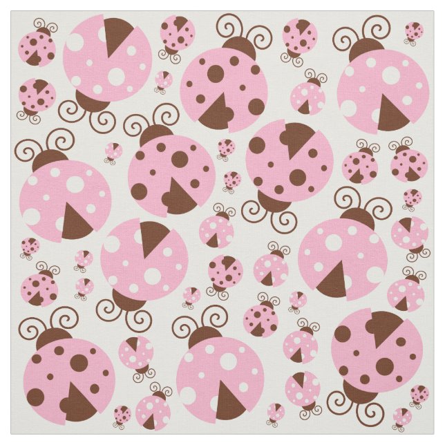 Tissu Motif De Ladybugs, Mignons Ladybugs, Pink Ladybugs (Échantillon)