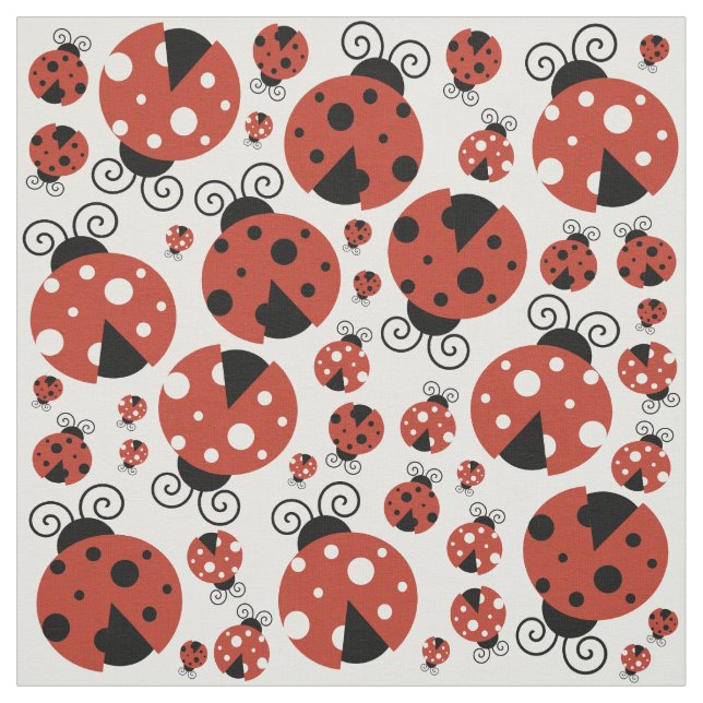 Tissu Motif De Ladybugs, Mignons Ladybugs, Red Ladybugs (Échantillon)