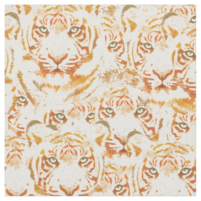 Tissu Motif de l'aquarelle de tigre (Fermer)