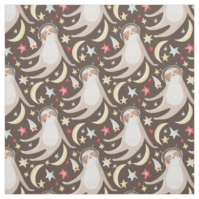 Tissu Motif de l'astronaute Sloth (Échantillon)