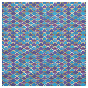Tissu Motif de l'échelle de sirène d'or bleu Abstrait
