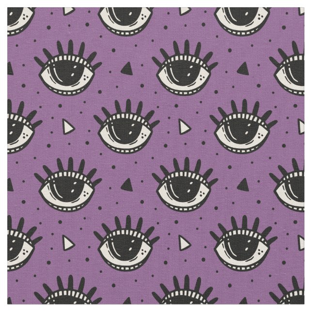 Tissu Motif de l'eyeball violet d'Halloween (Fermer)