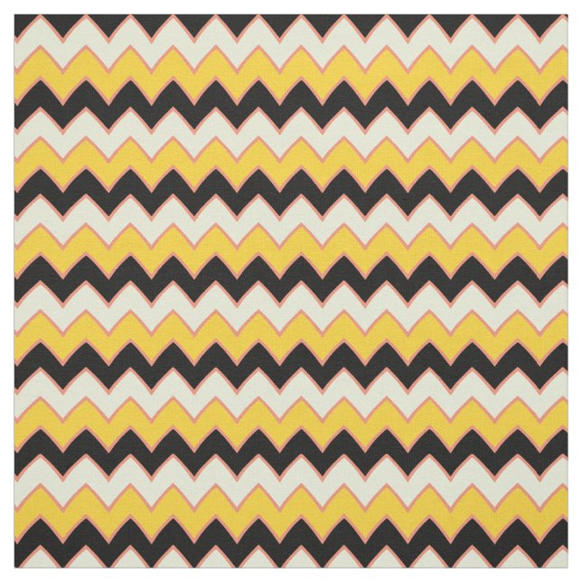 Tissu Motif de l'hippie jaune Chevron ZigZag Boho (Échantillon)