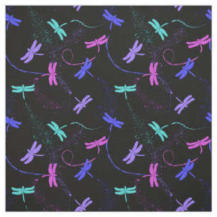 Tissu Motif de libellule coloré