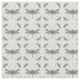 Tissu Motif de libellules d'or - lumière