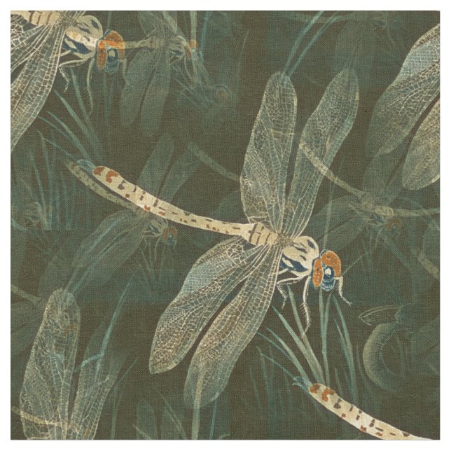 Tissu Motif de libellules majestueux (Fermer)