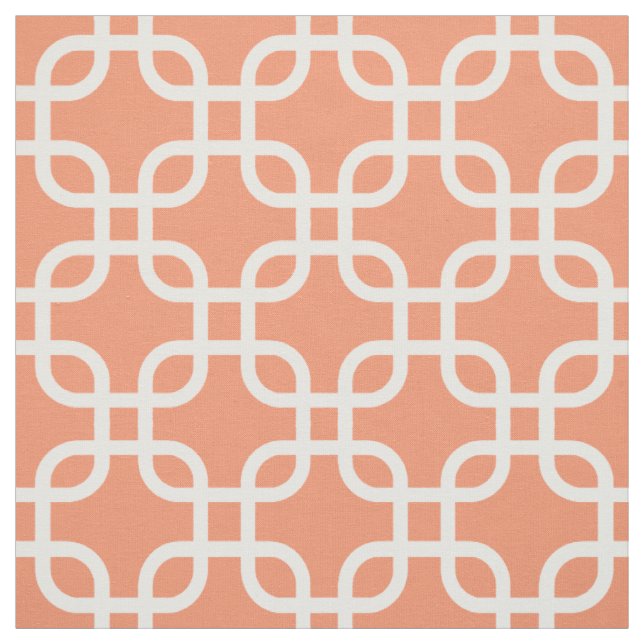 Tissu Motif de liens géométriques orange (Échantillon)