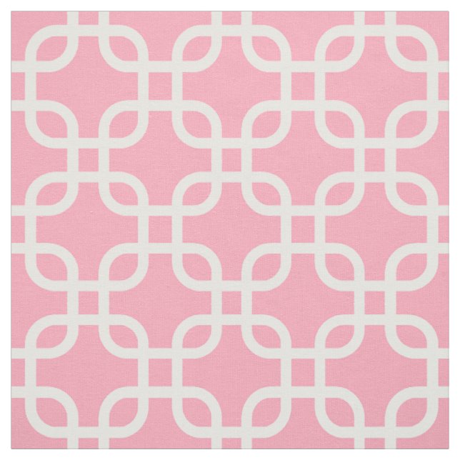 Tissu Motif de liens géométriques rose vif (Échantillon)