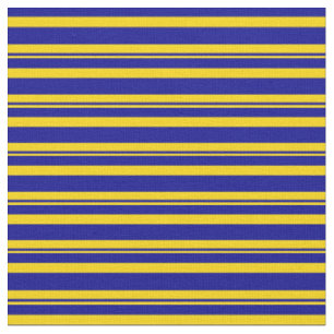 Tissu Motif de lignes/bandes bleues jaunes et foncées