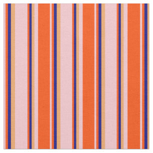 Tissu Motif de lignes/bandes roses, rouges, bleues et Br
