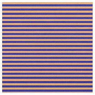 Tissu Motif de lignes Brown et bleu foncé