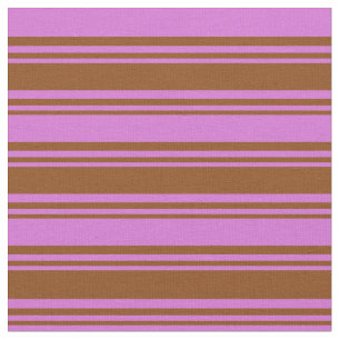 Tissu Motif de lignes Brown et orchidées