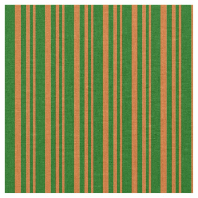 Tissu Motif de lignes chocolat et vert foncé (Fermer)