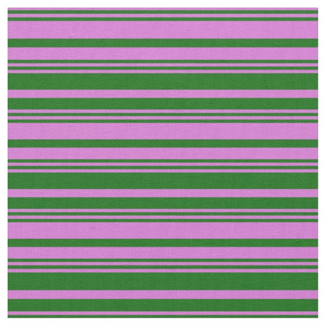 Tissu Motif de lignes couleur orchidée et vert foncé (Fermer)