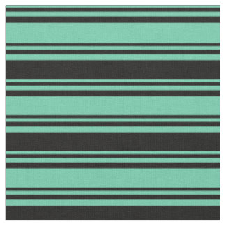 Tissu Motif de lignes de couleur Aquamarine et noire