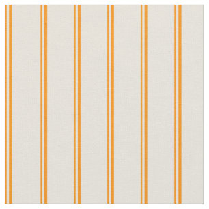 Tissu Motif de lignes de couleur orange foncé et beige