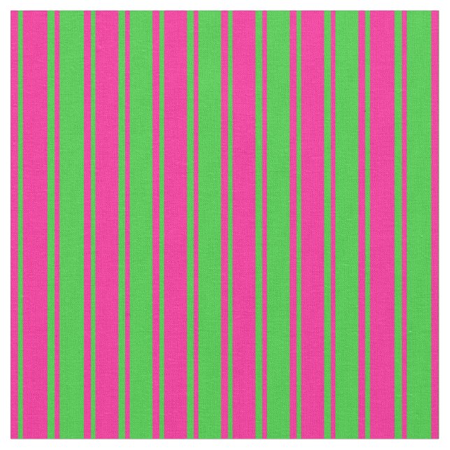 Tissu Motif de lignes de couleur rose profond et vert ci (Fermer)