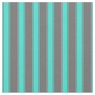 Tissu Motif de lignes et de rayures gris et turquoise