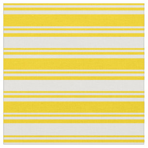 Tissu Motif de lignes/rayures jaunes et blanches