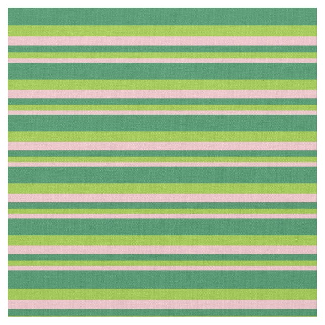 Tissu Motif de lignes rose, vert et vert mer (Fermer)
