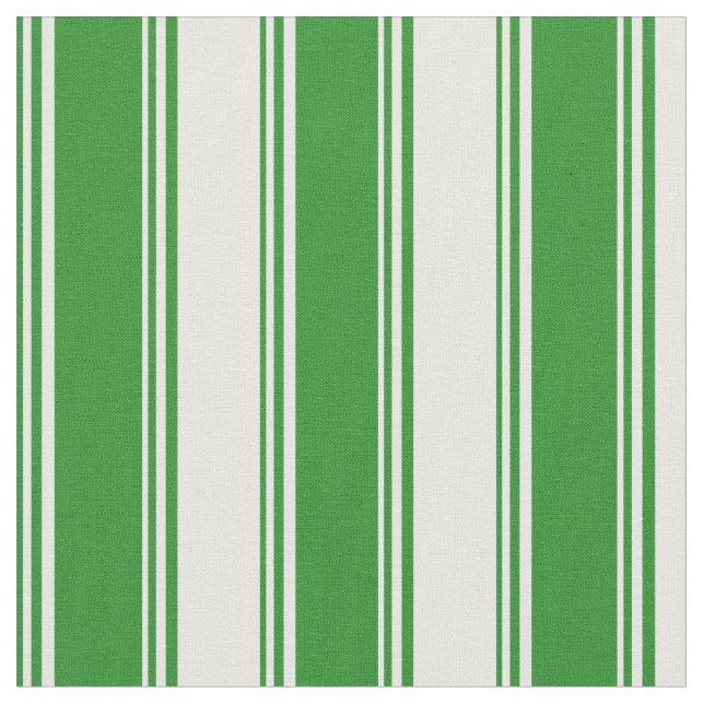 Tissu Motif de lignes vert et blanc de la forêt (Fermer)