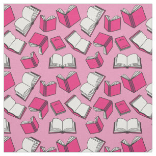 Tissu Motif de livres rose mignon lecteur de livre Motif