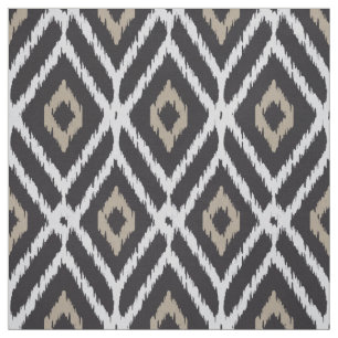 Tissu motif de losange beige noir et neutre