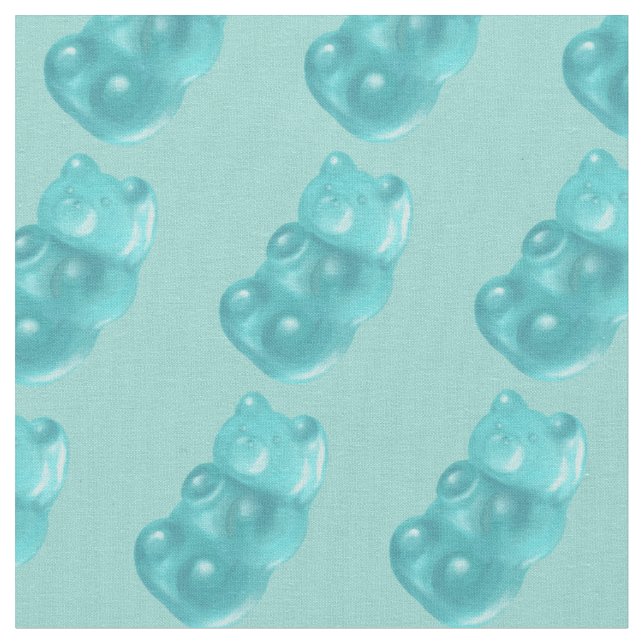 Tissu Motif de l'ours de gomme bleu (Fermer)