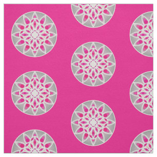 Tissu Motif de mandala dans le rose, le blanc et le gris