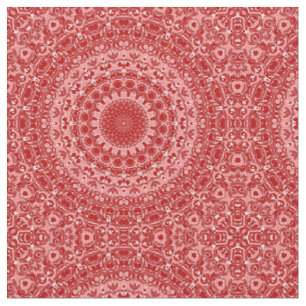 Tissu Motif de mandala ornemental rouge et blanc