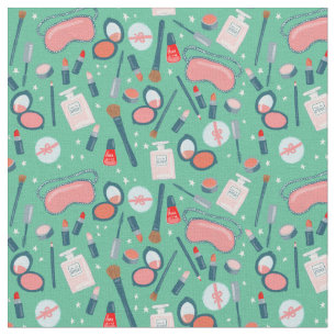 Tissu Motif de maquillage de beauté Vintage