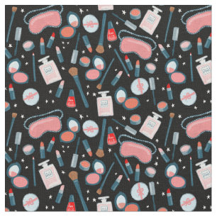 Tissu Motif de maquillage de beauté Vintage