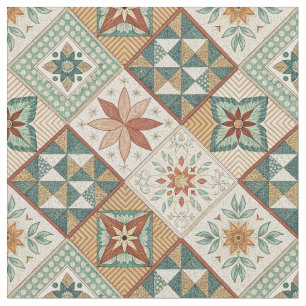 Tissu Motif de maquillage en diamant rustique - Géométri