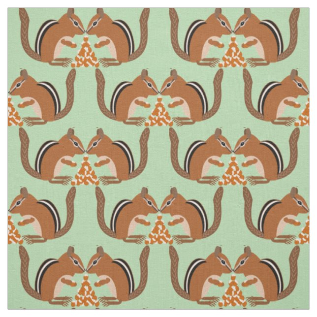 Tissu Motif de Mariage de automne de Chipmunks mignons (Échantillon)